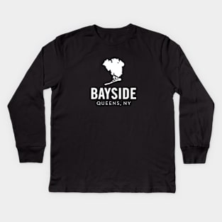 Bayside, Queens - New York (white) Kids Long Sleeve T-Shirt